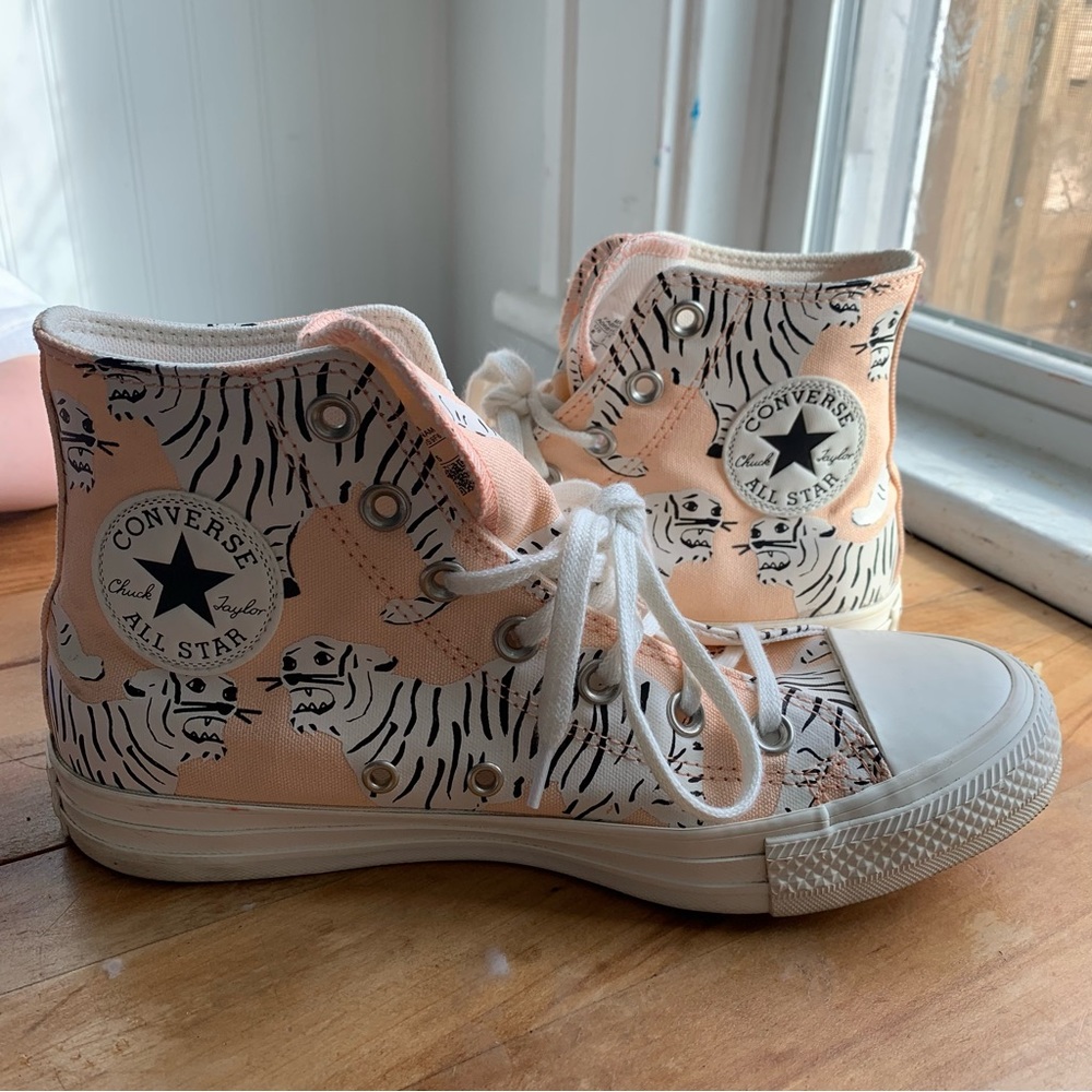 Rare Tiger Print Converse High Top Sneakers